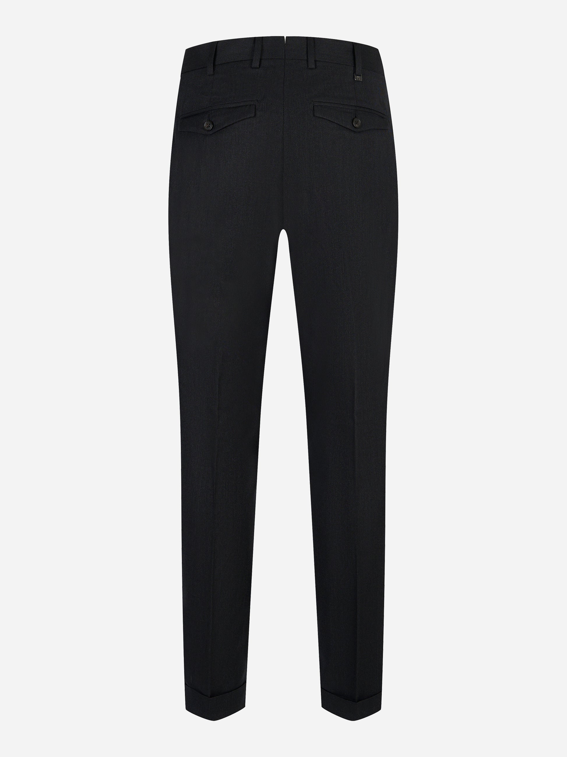 Pantalone PT Torino Rebel carrot fit in lana stretch blu notte - vista retro