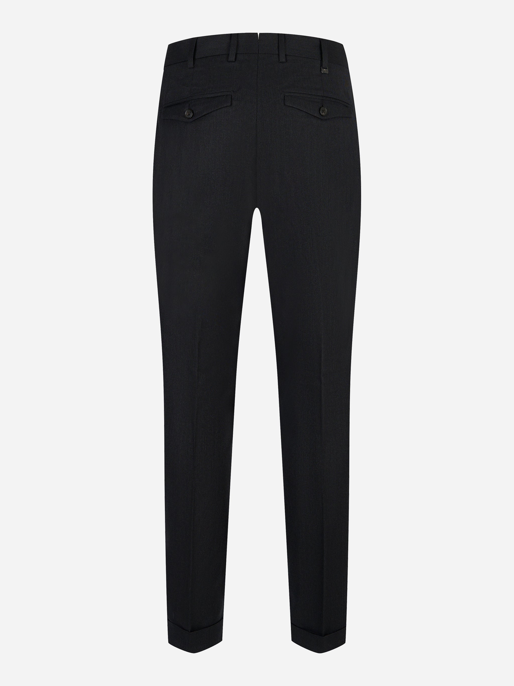 Pantalone PT Torino Rebel carrot fit in lana stretch blu notte - vista retro