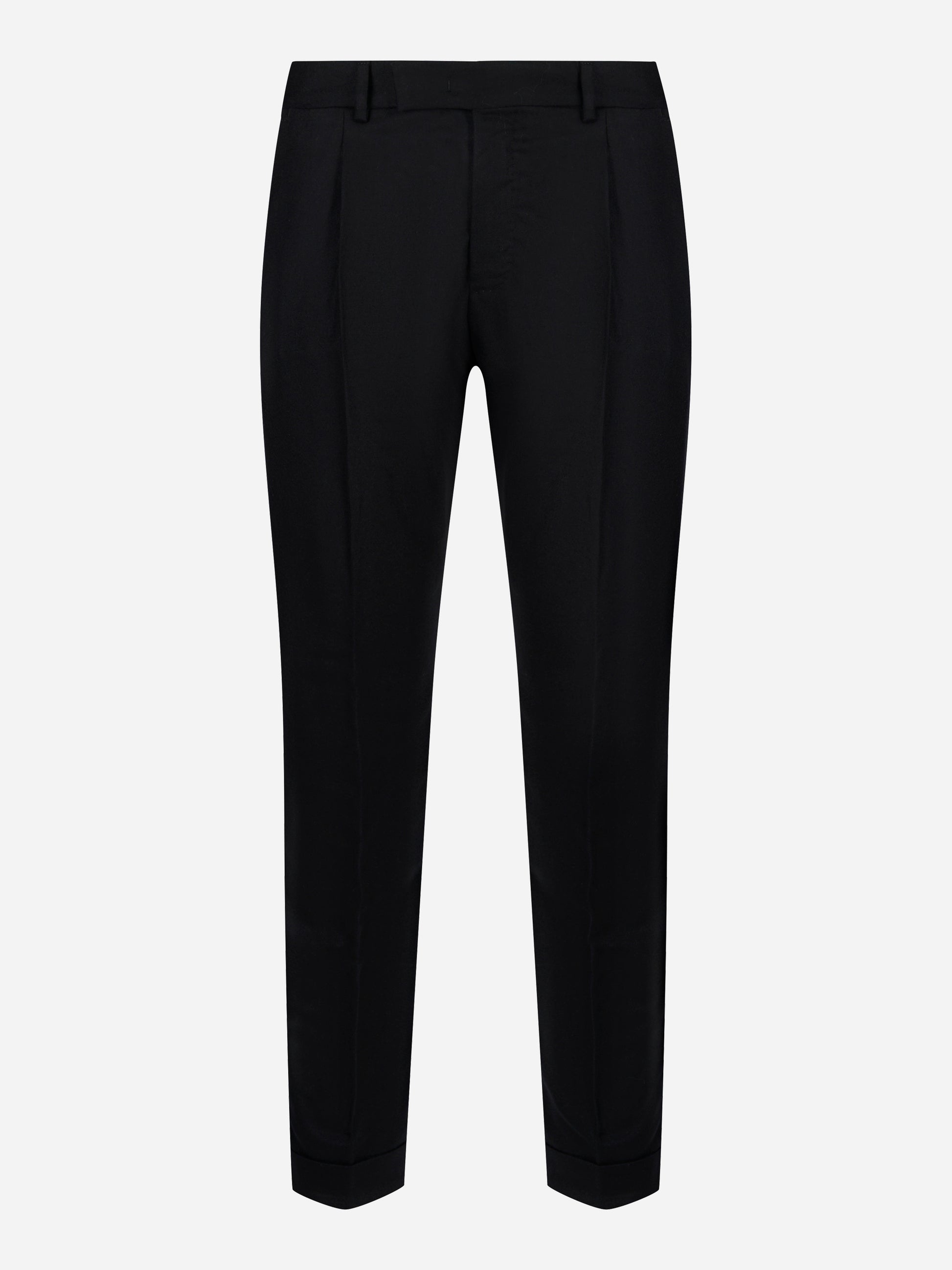 PT TORINO pantalone nero in flanella con pince frontale