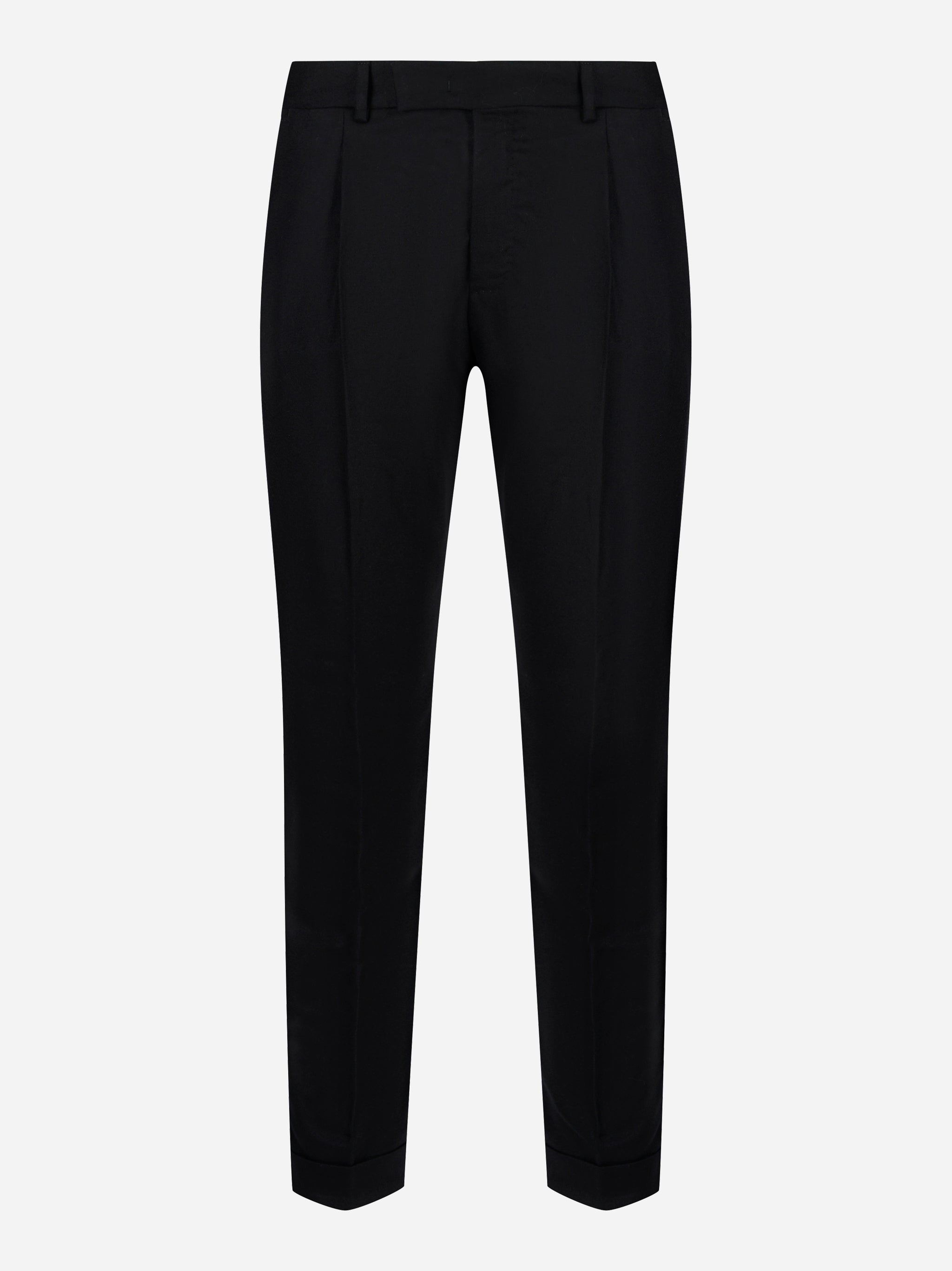 PT TORINO pantalone nero in flanella con pince frontale