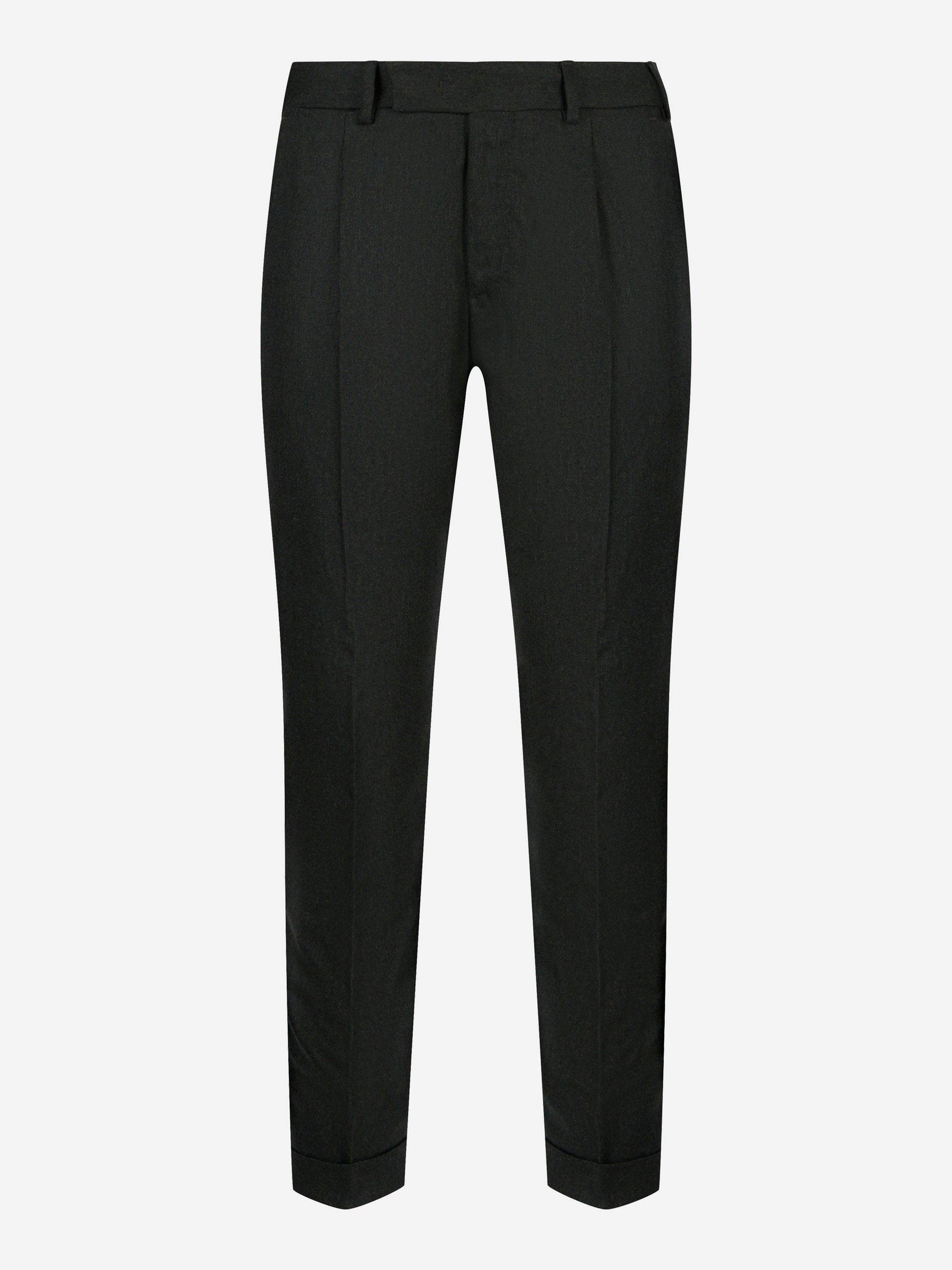 Pantalone PT TORINO Rebel con pince in flanella nera fronte