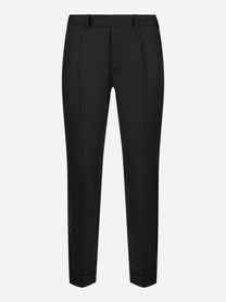 Pantalone PT TORINO Rebel con pince in flanella nera fronte