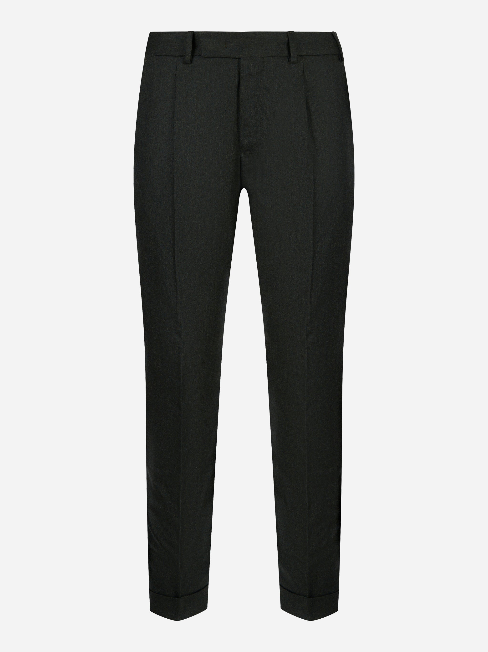 Pantalone PT TORINO Rebel con pince in flanella nera fronte