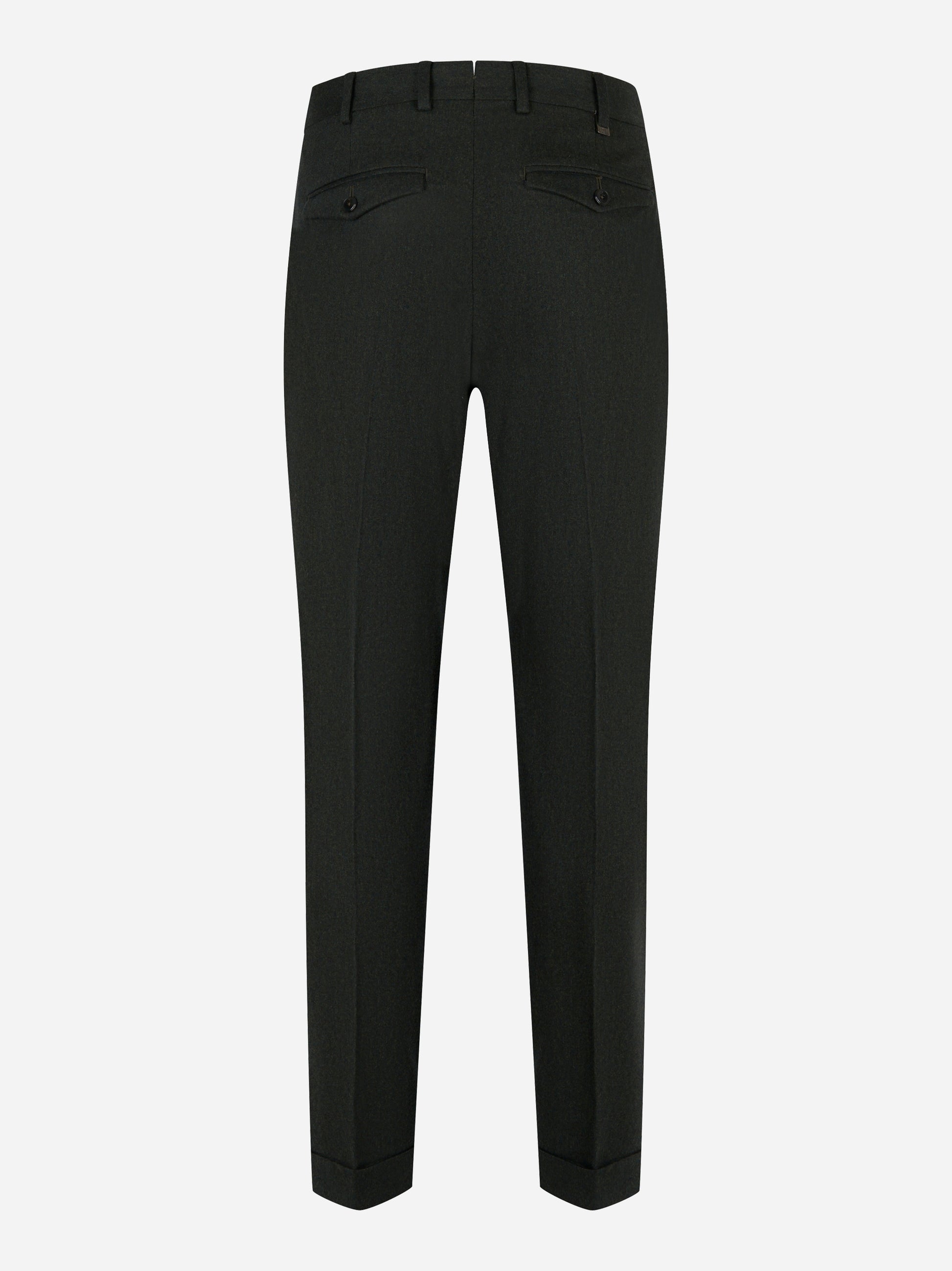 Pantalone PT TORINO Rebel con pince in flanella nera retro