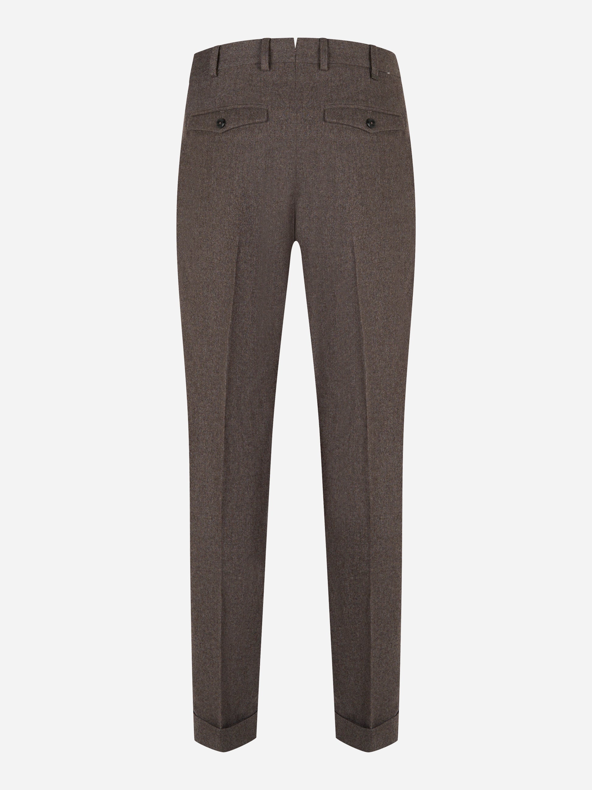 Pantalone PT Torino Rebel in flanella tortora con pince - vista posteriore