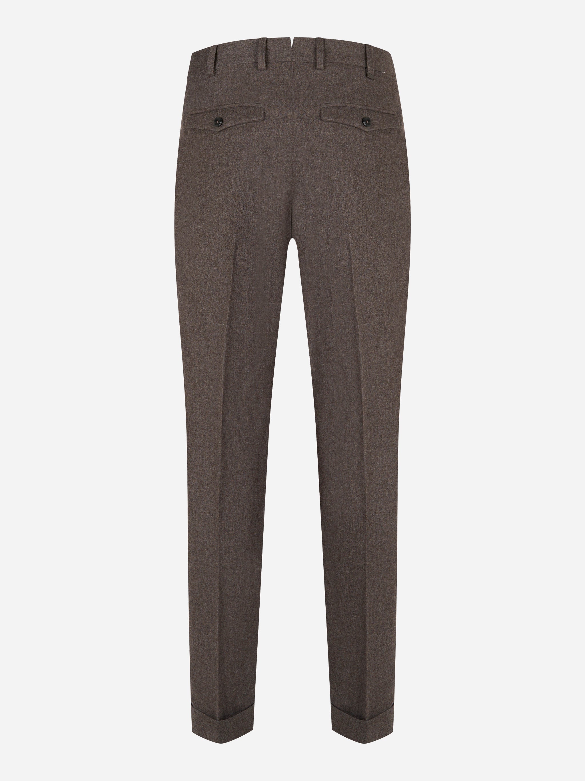 Pantalone PT Torino Rebel in flanella tortora con pince - vista posteriore