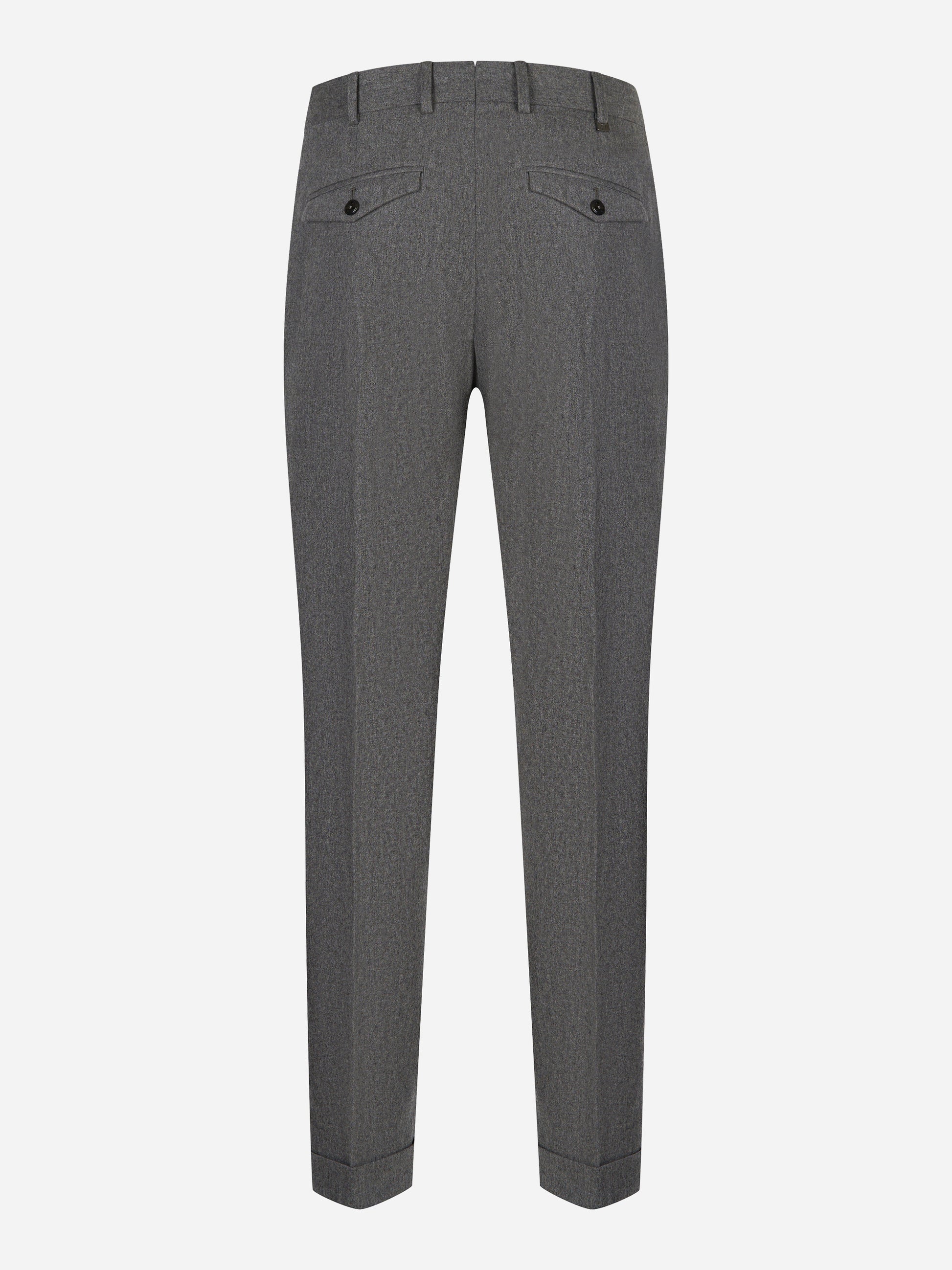 Pantalone Rebel PT TORINO in flanella grigia con tasche posteriori e pince - retro