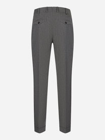 Pantalone Rebel PT TORINO in flanella grigia con tasche posteriori e pince - retro