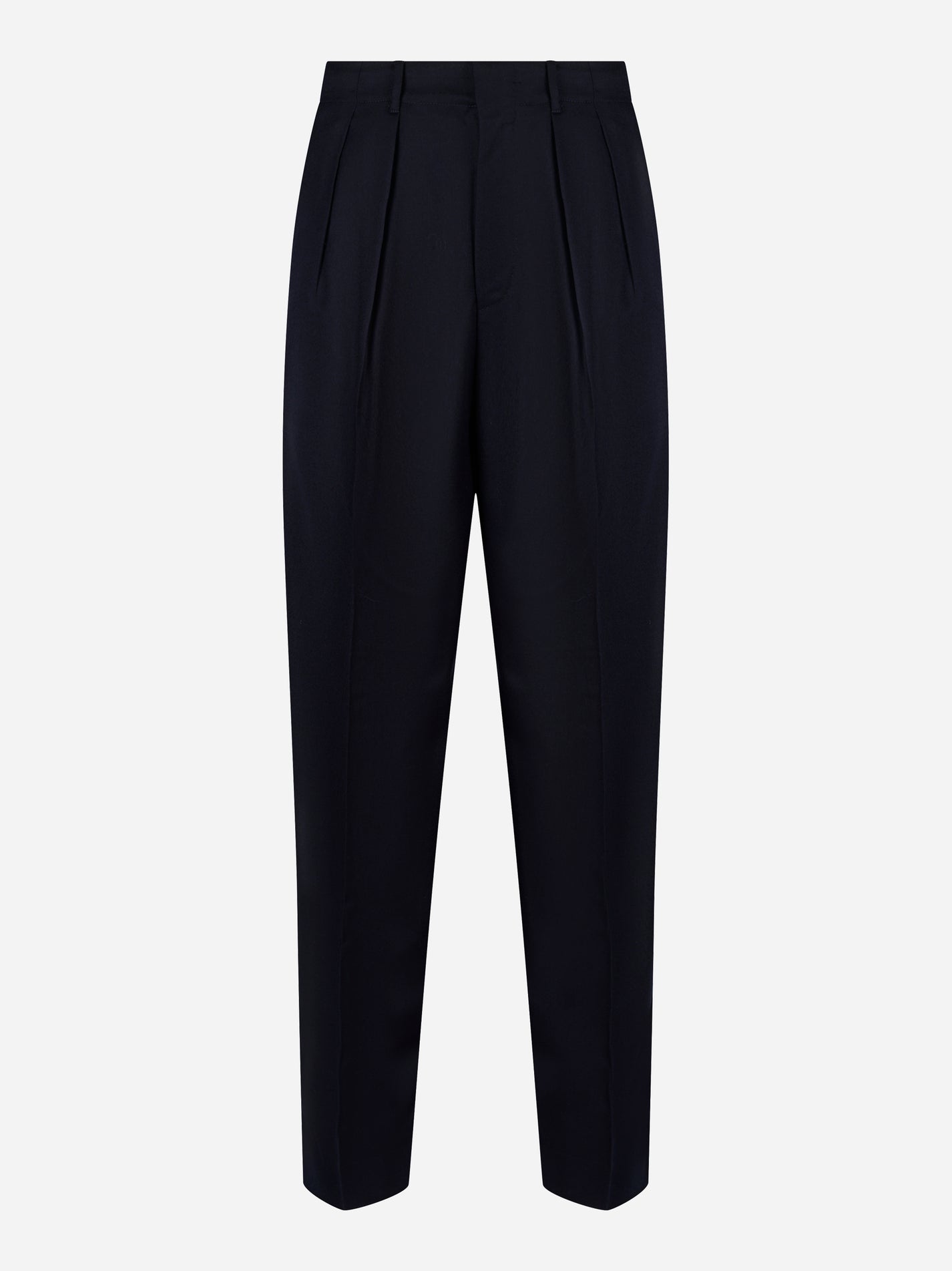 Pantalone PT Torino wide fit in fresco lana stretch blu - fronte