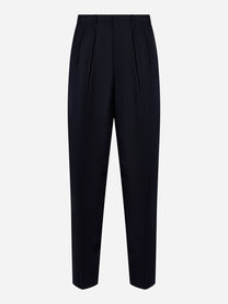 Pantalone PT Torino wide fit in fresco lana stretch blu - fronte