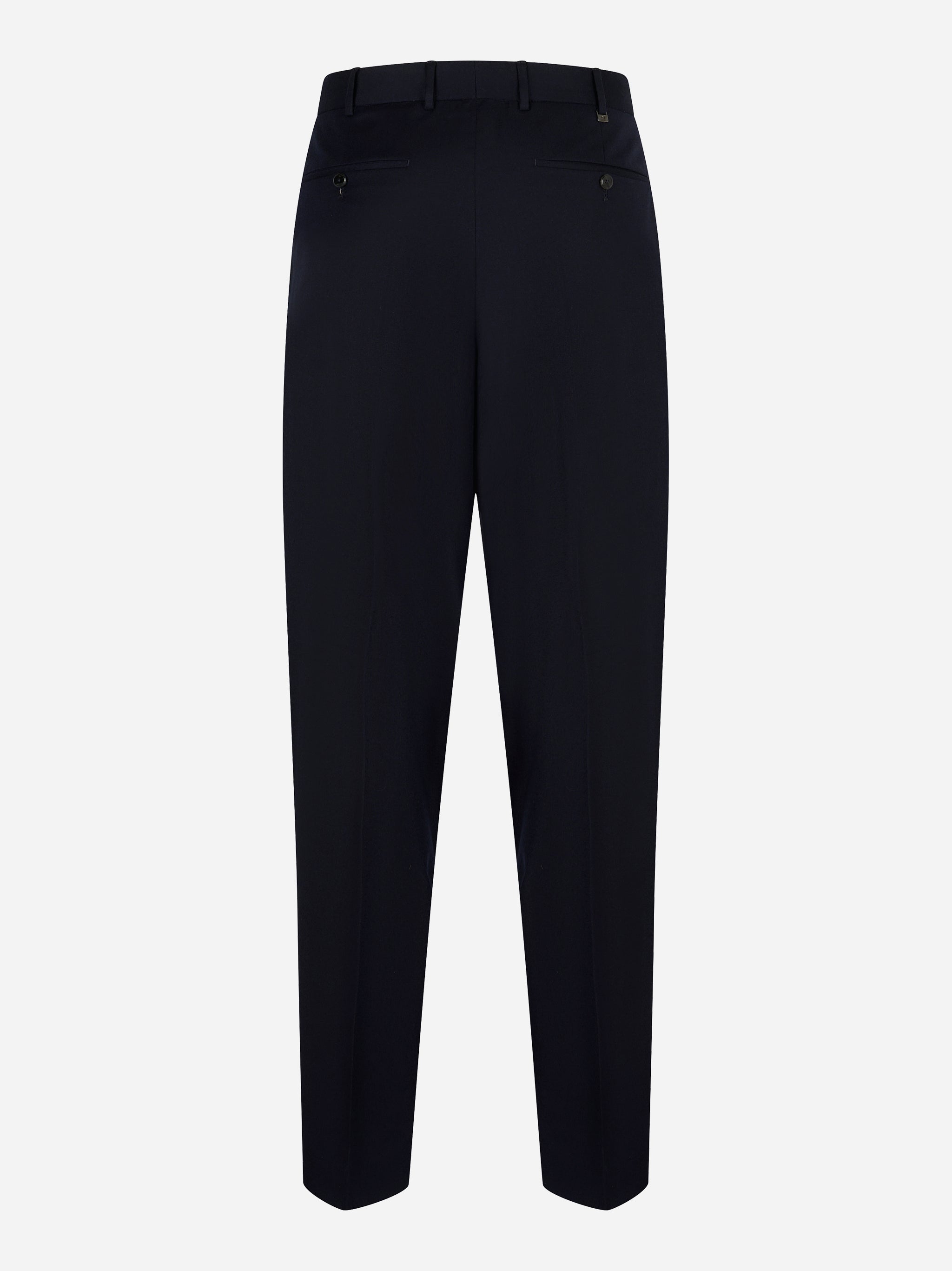 Pantalone PT Torino wide fit in fresco lana stretch blu - retro