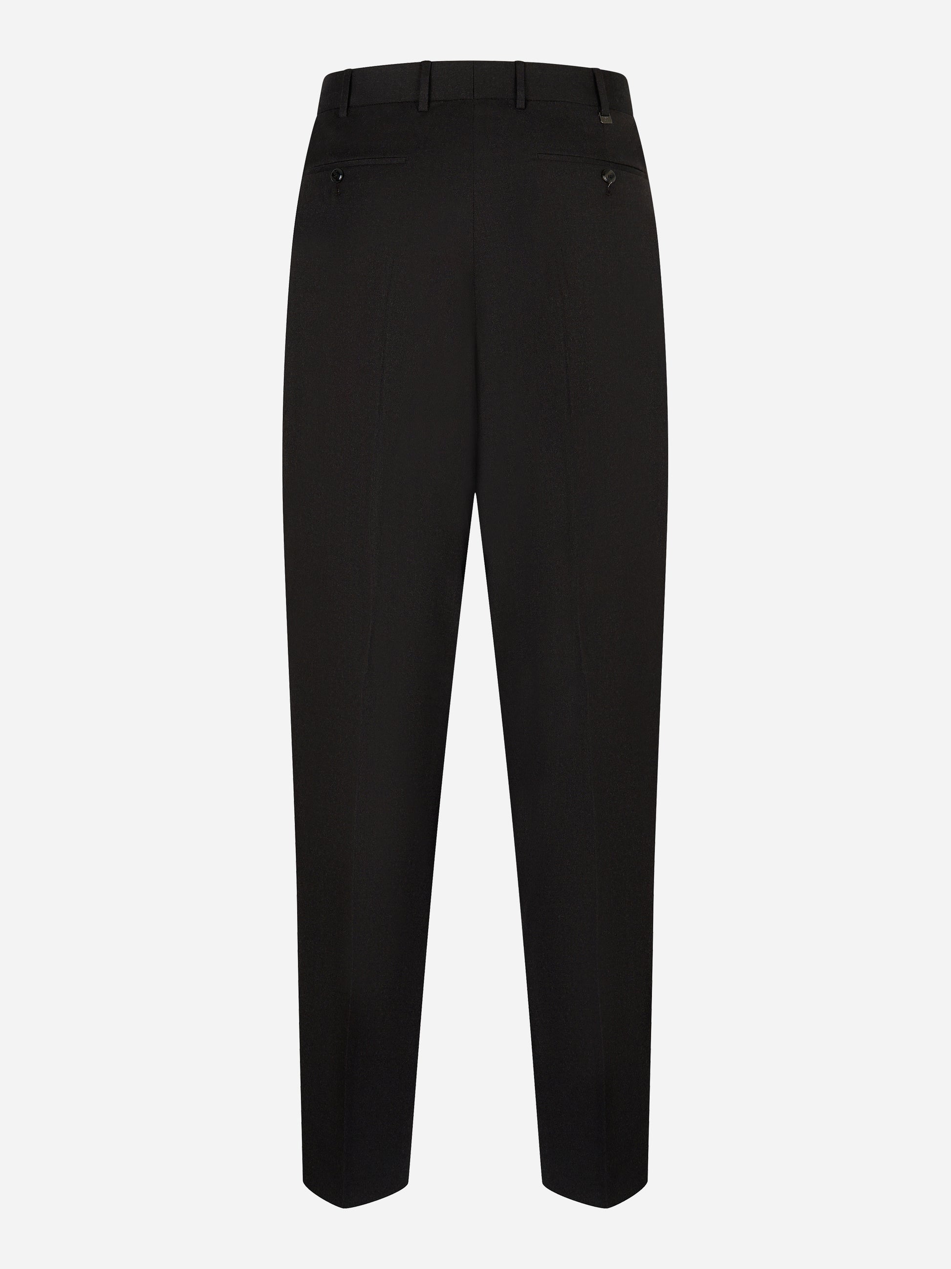 Pantalone PT Torino wide fit in fresco lana stretch nero - vista posteriore