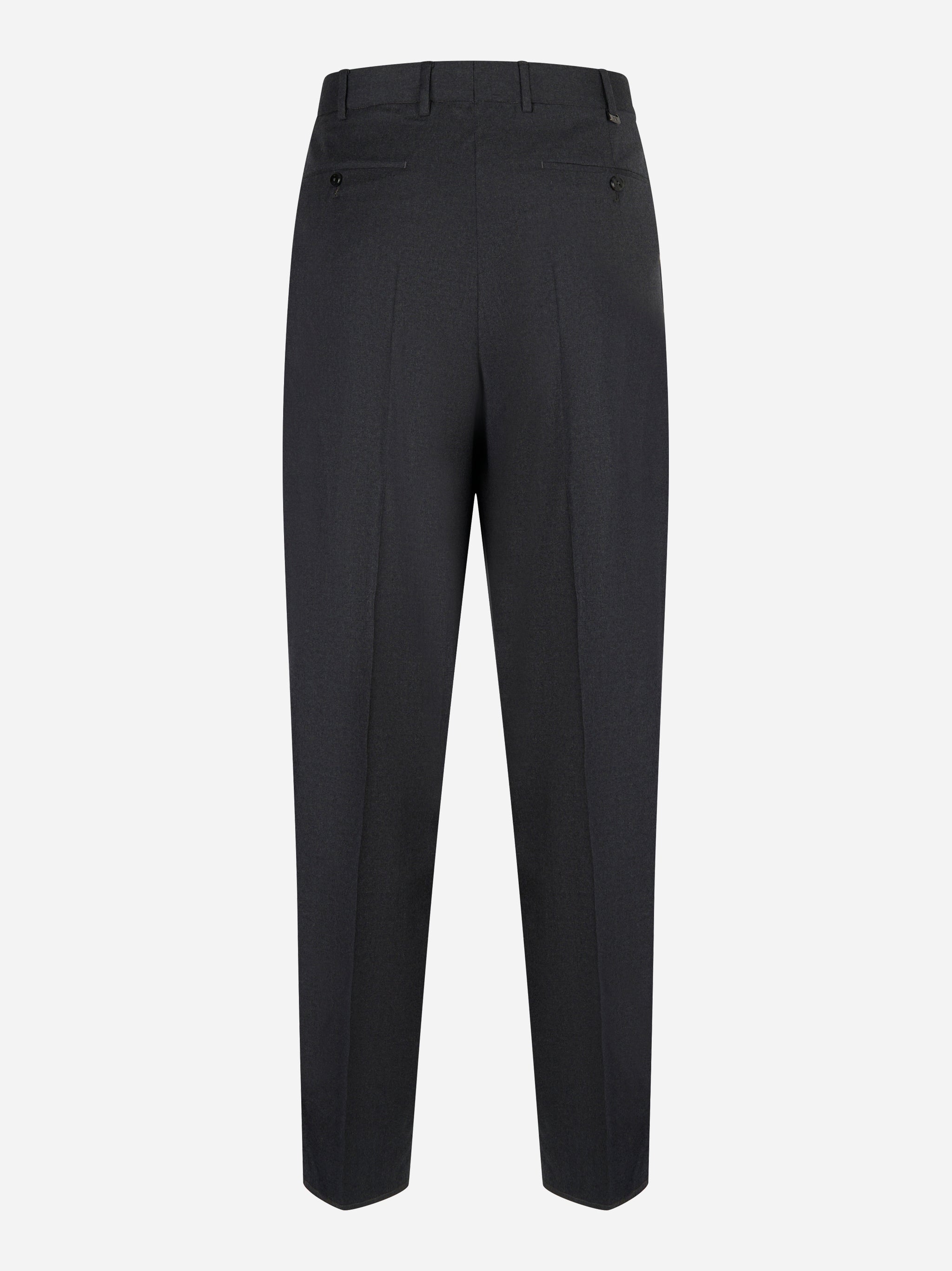 Pantalone wide loose fit in fresco lana stretch antracite di PT Torino - vista posteriore