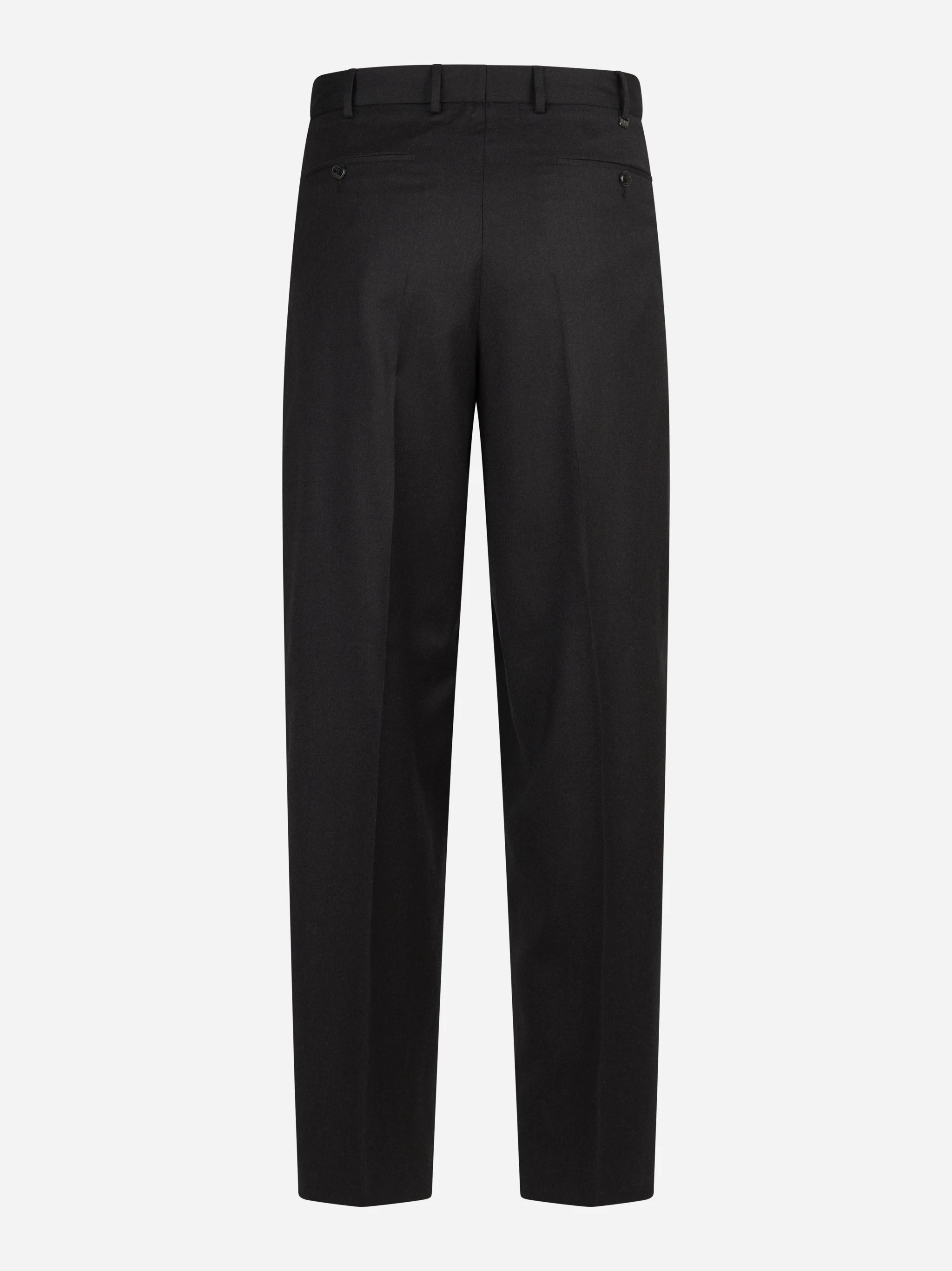 Pantalone Wide in lana vergine testa di moro - vista posteriore