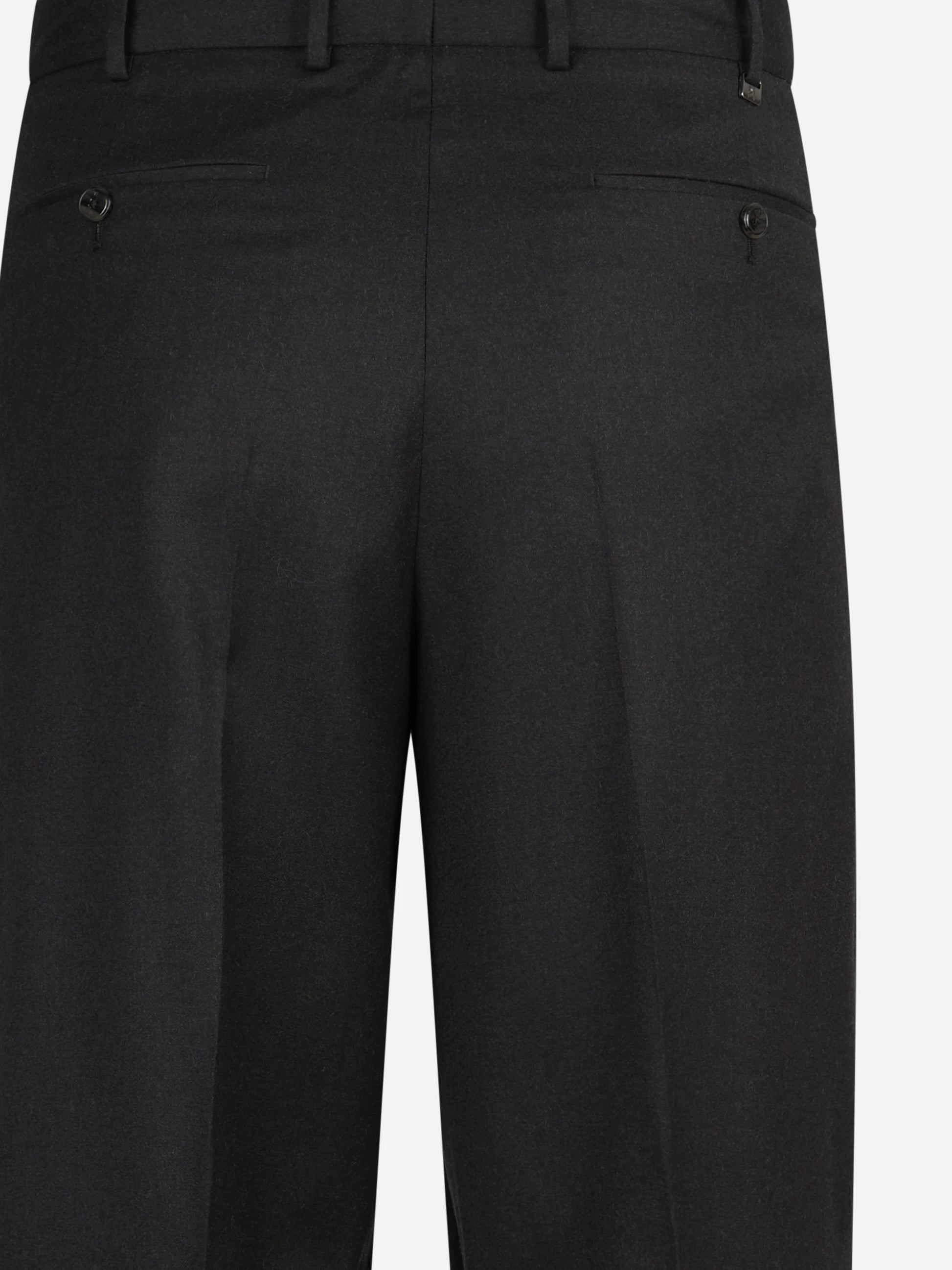 Pantalone Wide in lana vergine testa di moro - vista laterale e dettagli