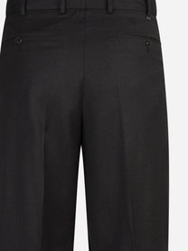 Pantalone Wide in lana vergine testa di moro - vista laterale e dettagli