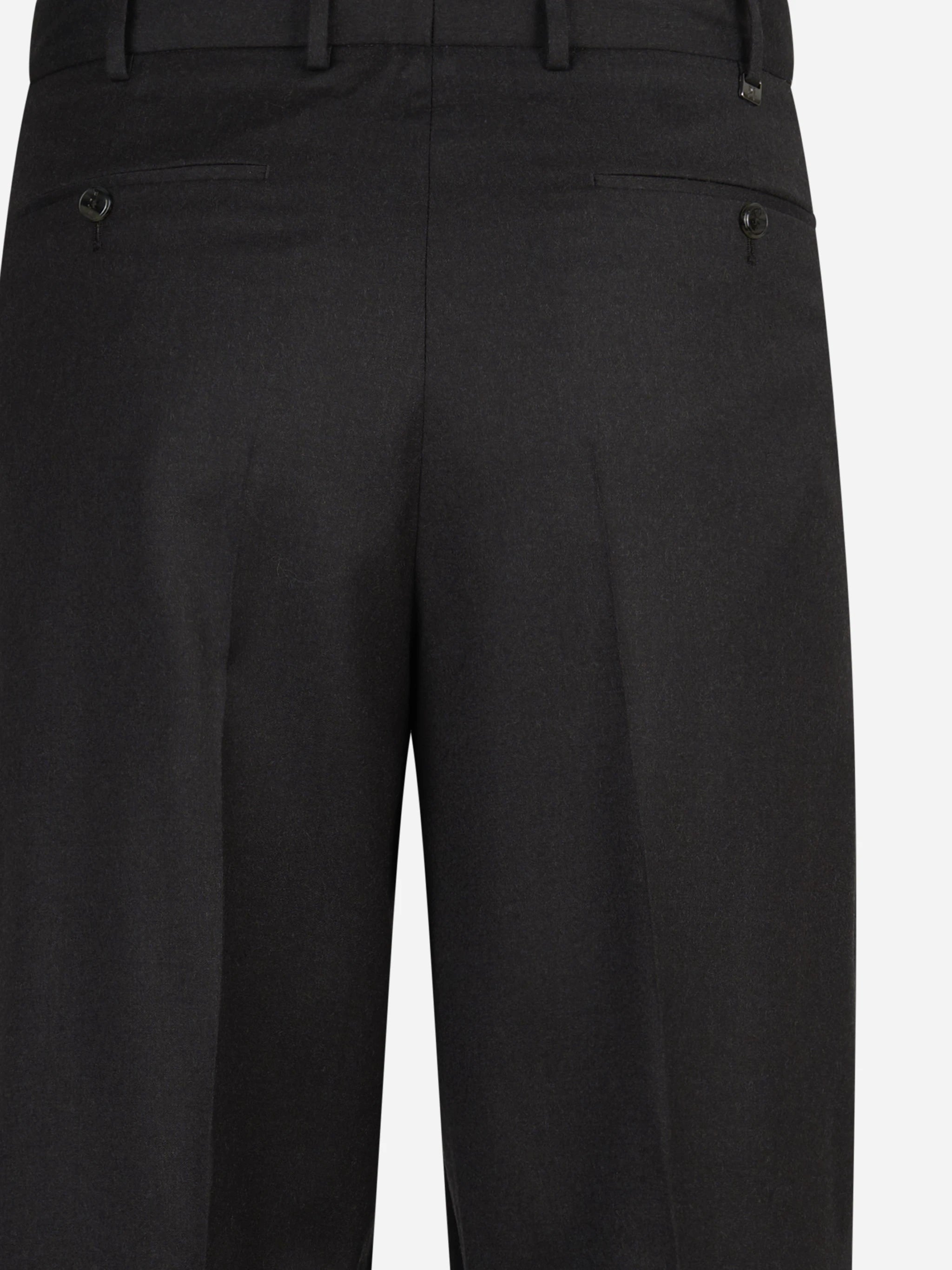 Pantalone Wide in lana vergine testa di moro - vista laterale e dettagli