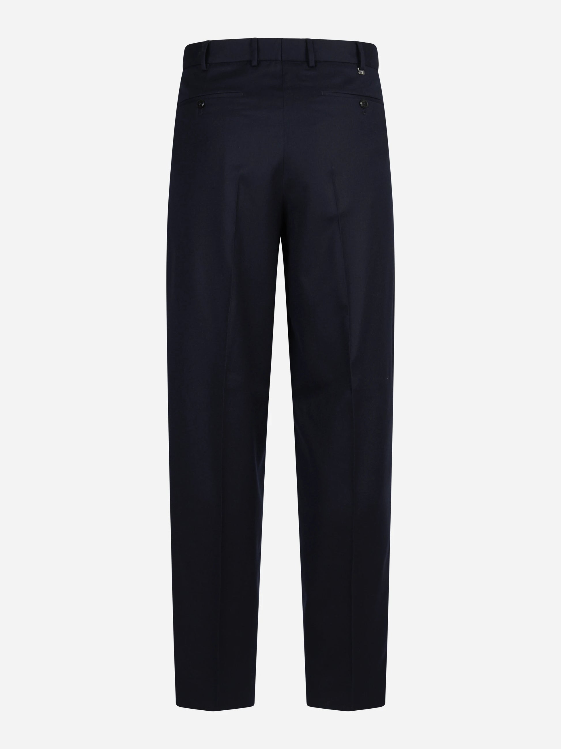 Pantalone Wide in lana vergine blu - vista posteriore