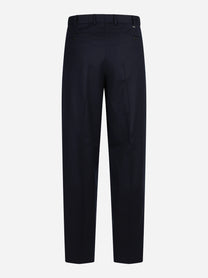 Pantalone Wide in lana vergine blu - vista posteriore