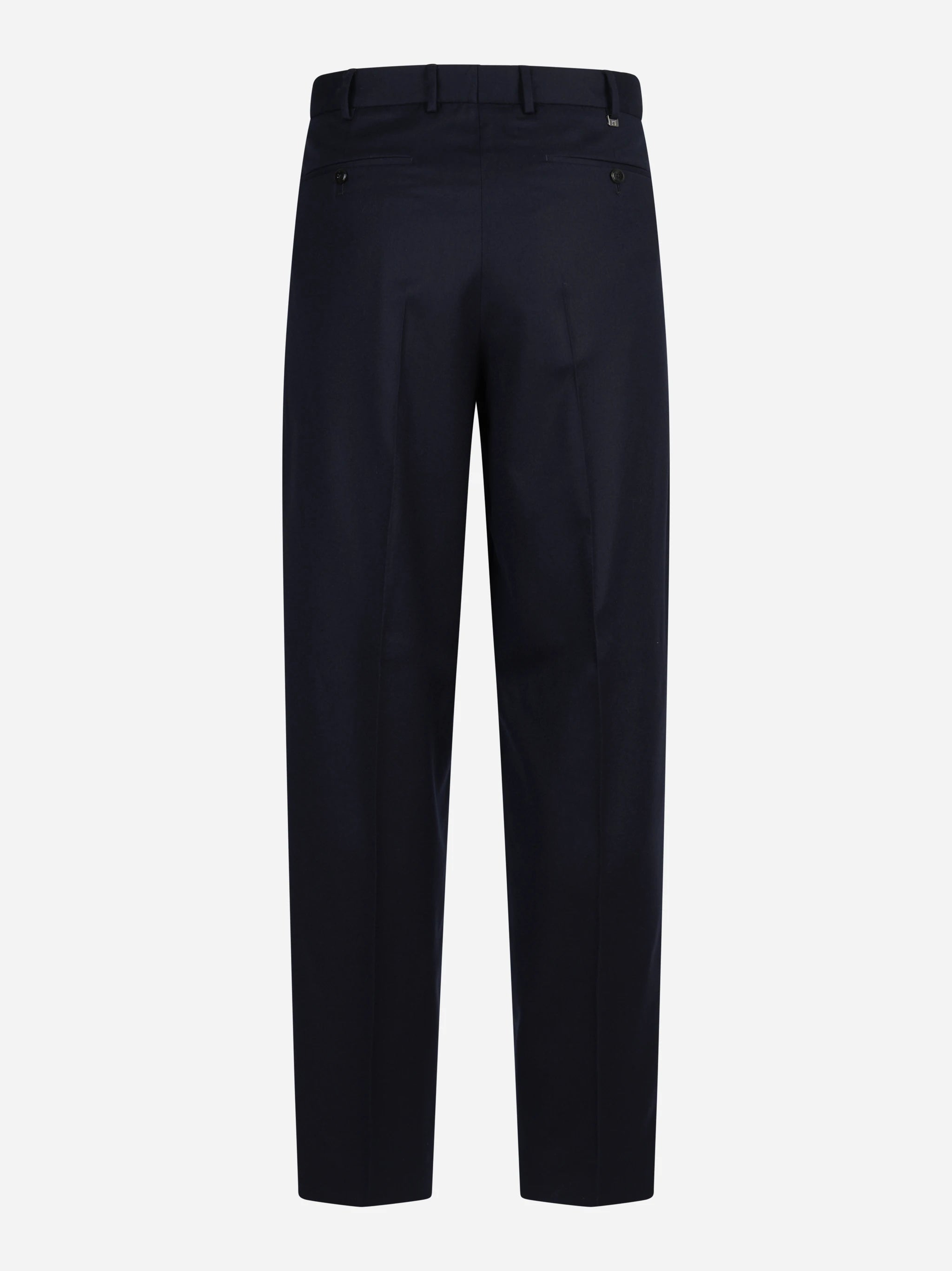 Pantalone Wide in lana vergine blu - vista posteriore