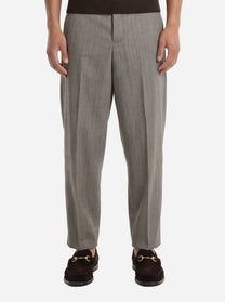 Pantalone loose fit Dandy in lana beige