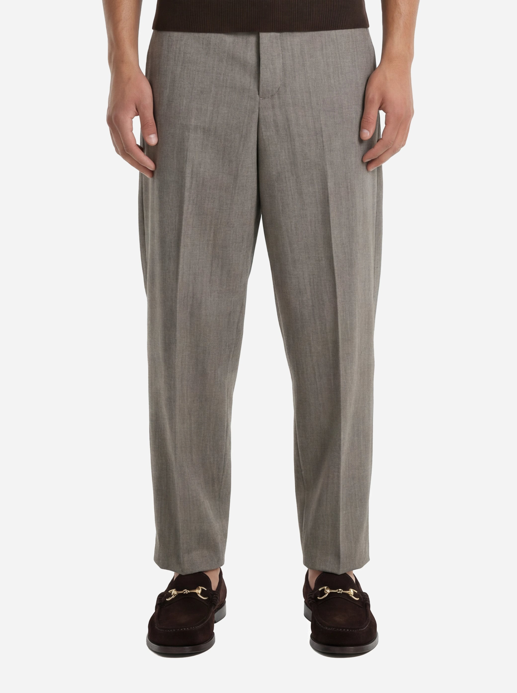 Pantalone loose fit Dandy in lana beige
