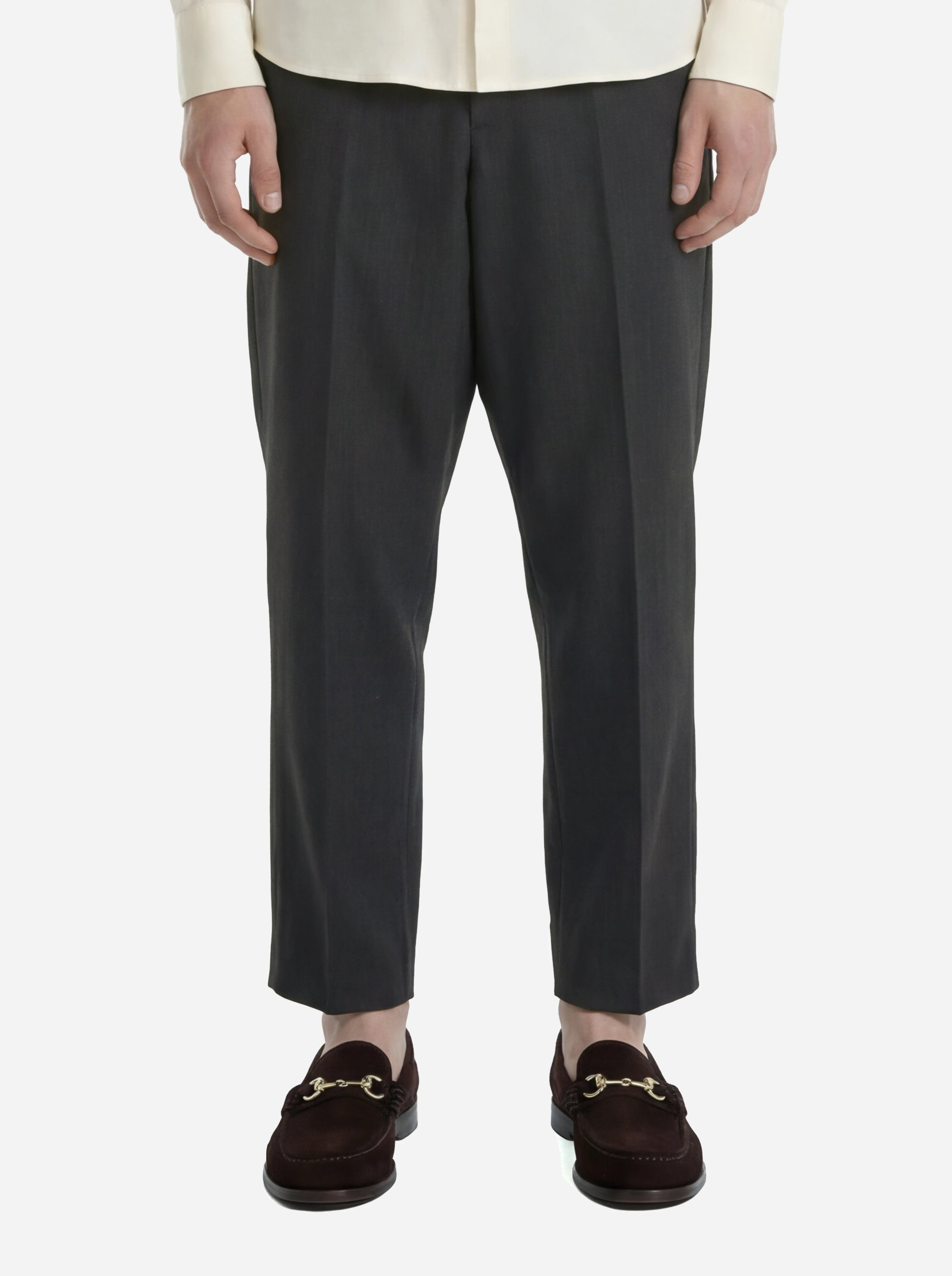 Pantalone loose fit Dandy in lana grigio