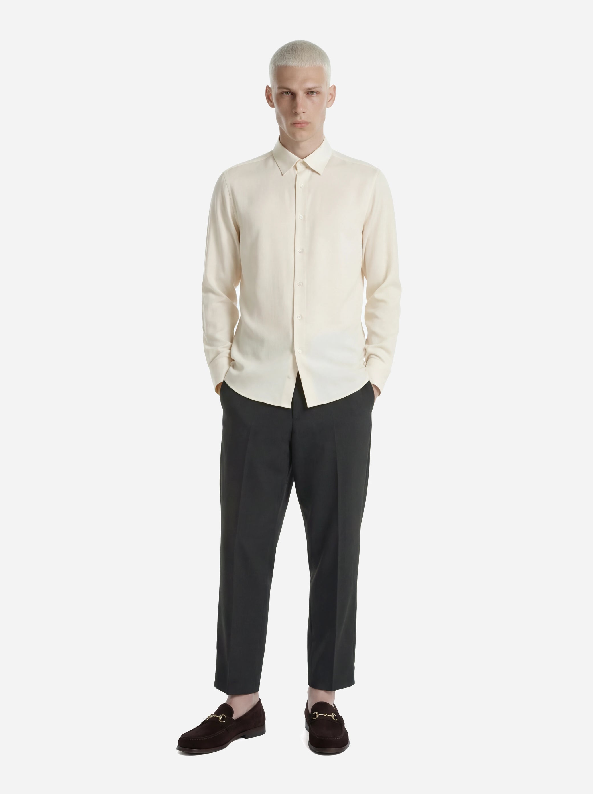 Pantalone loose fit Dandy in lana grigio