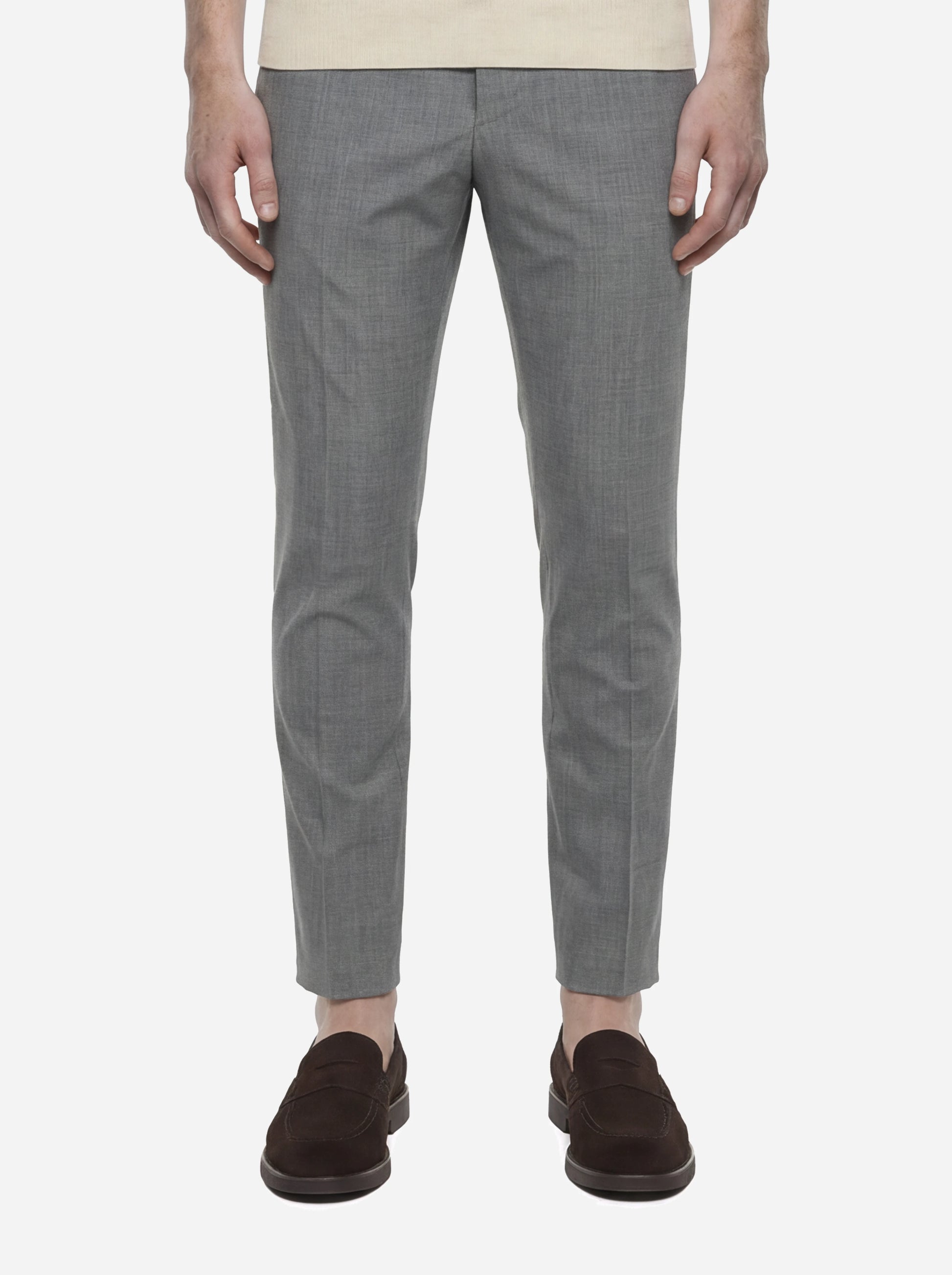 Pantalone skin fit Dieci in lana stretch grigio