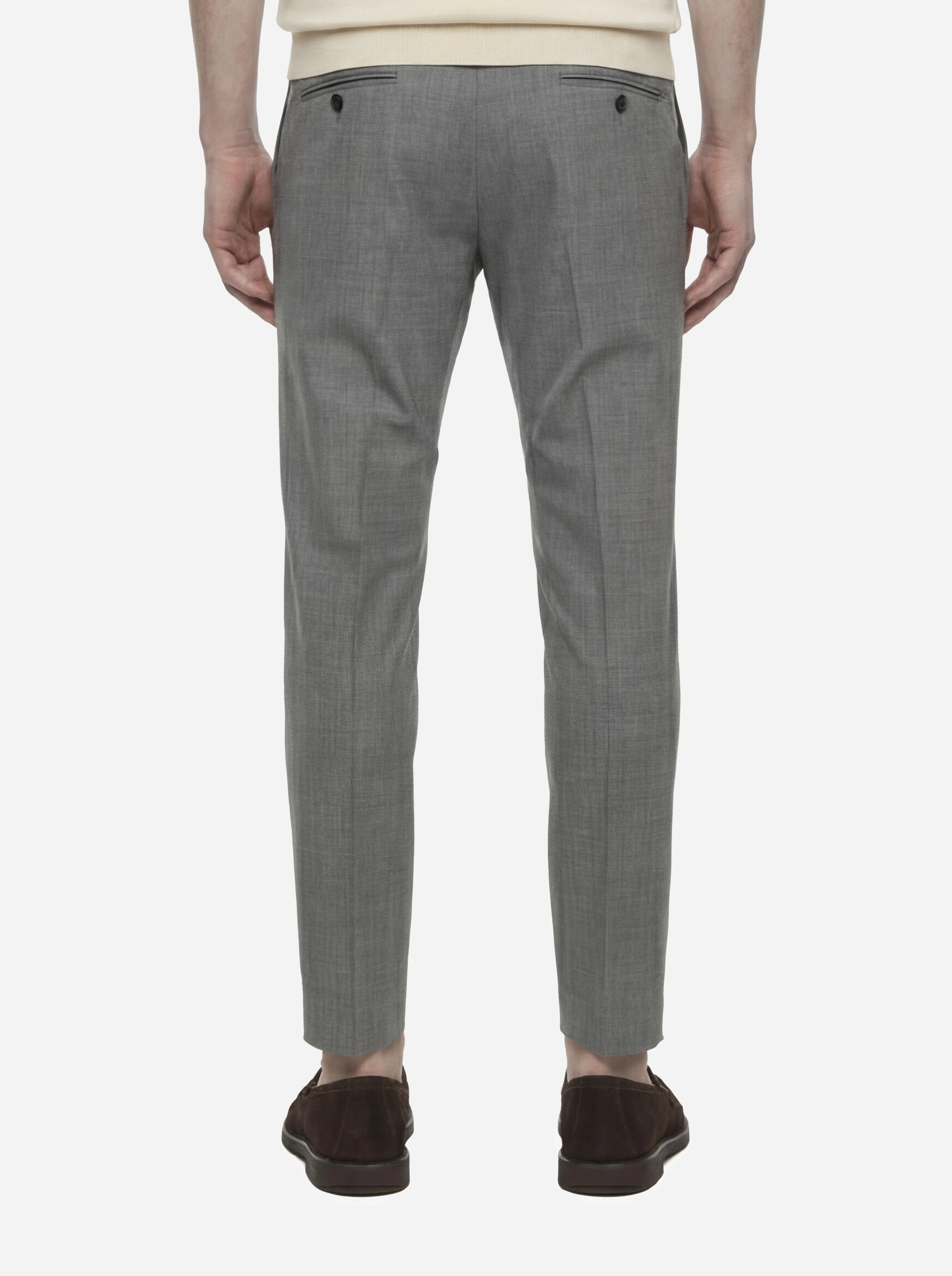 Pantalone skin fit Dieci in lana stretch grigio