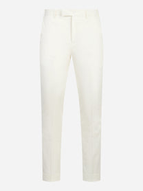 Pantalone Master in cotone seta stretch bianco