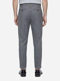 Pantalone Union con una pince in lana light grigio