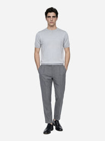 Pantalone Union con una pince in lana light grigio