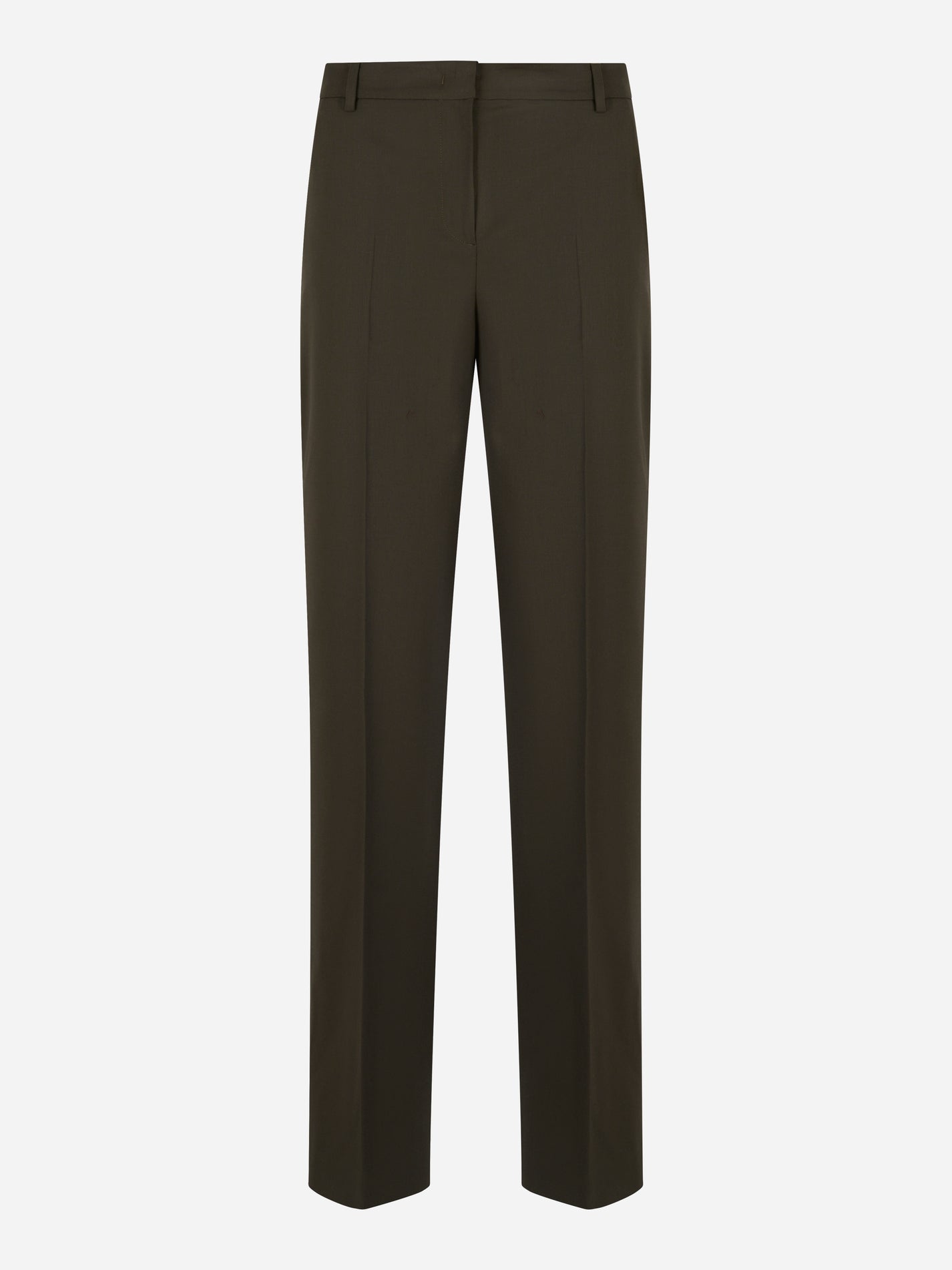 Pantaloni Ambra in lana bi-stretch cioccolato PT TORINO vista frontale