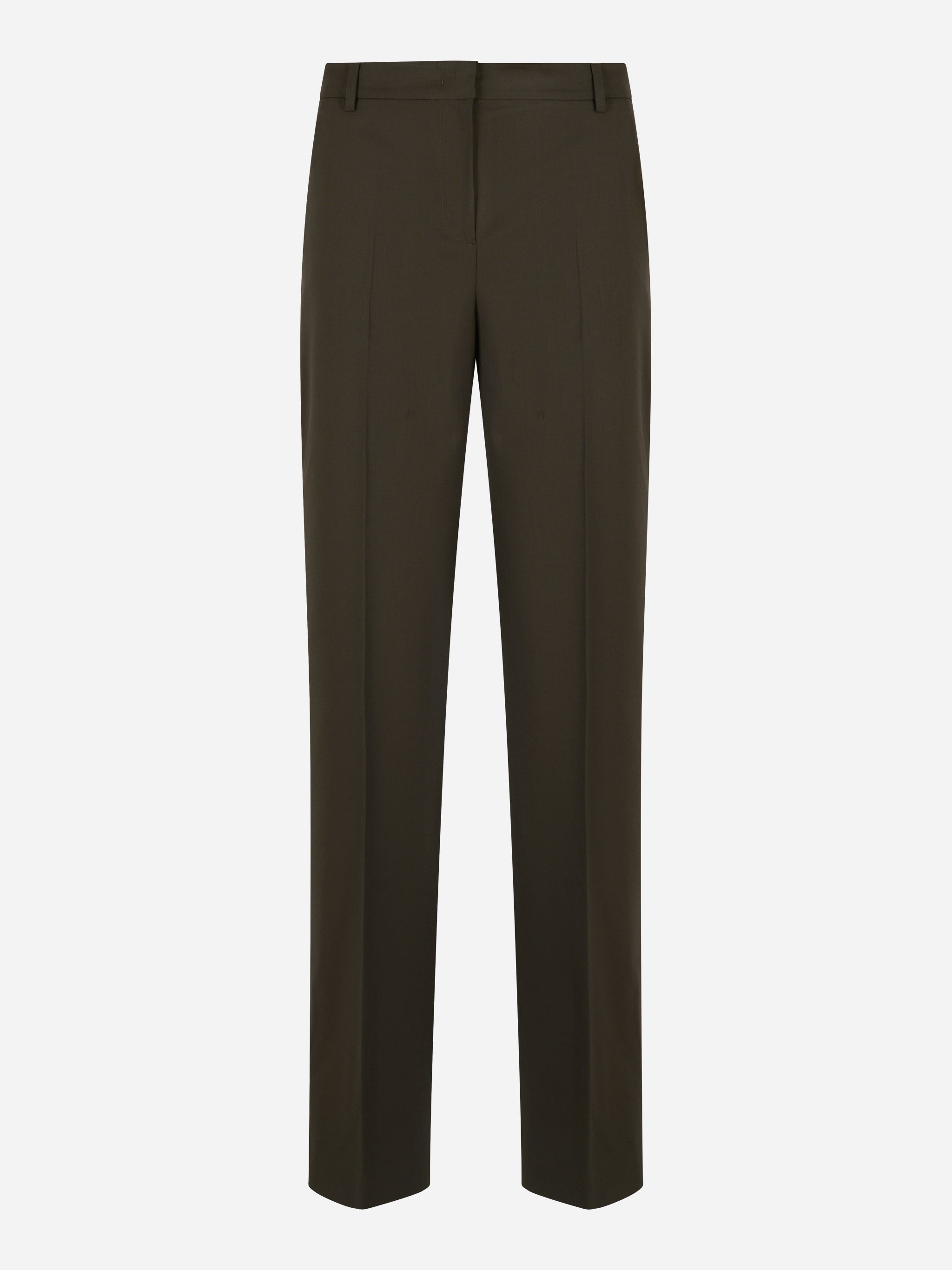 Pantaloni Ambra in lana bi-stretch cioccolato PT TORINO vista frontale