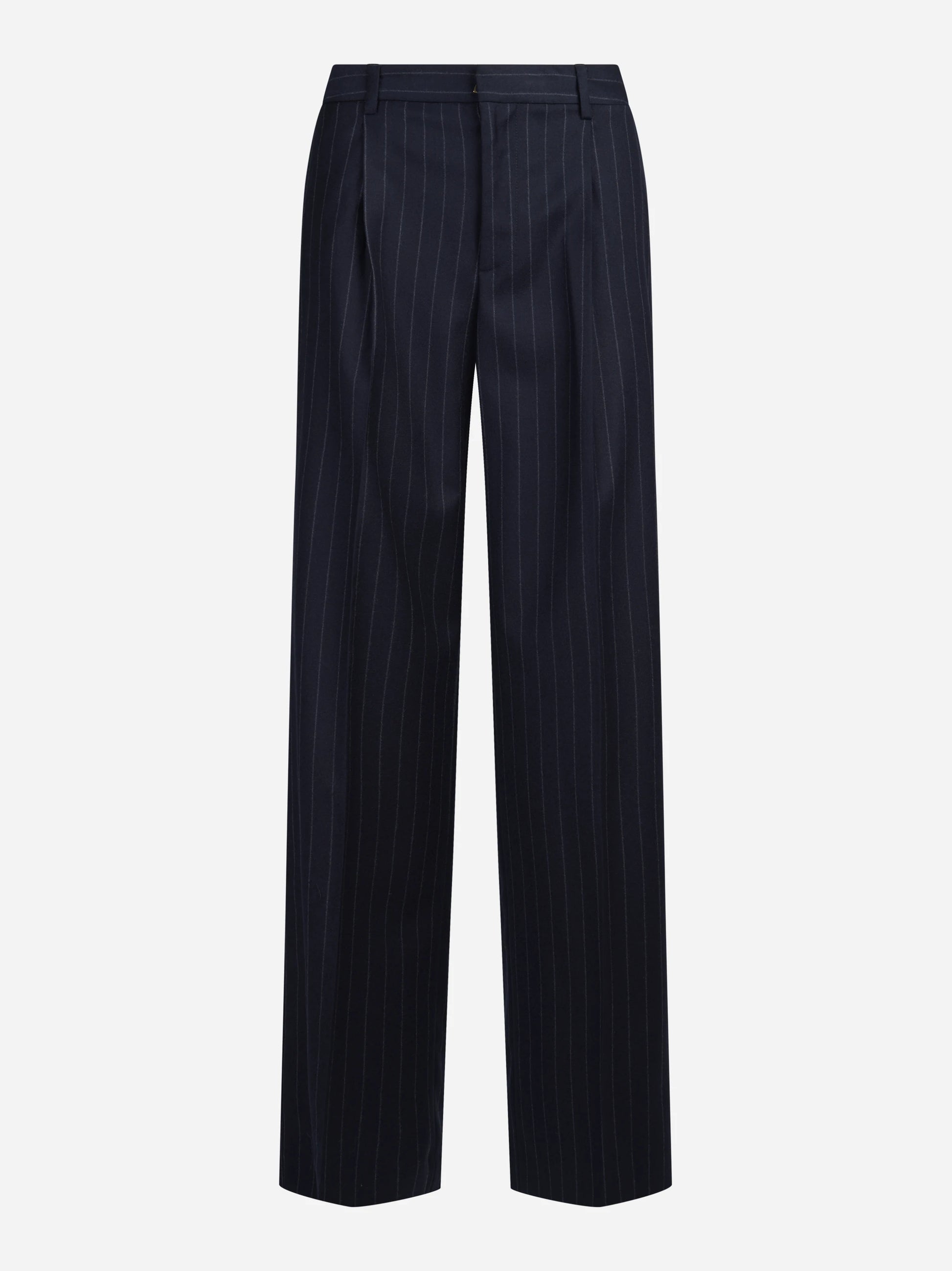 Pantaloni Lola in lana vergine stretch blu - vista frontale
