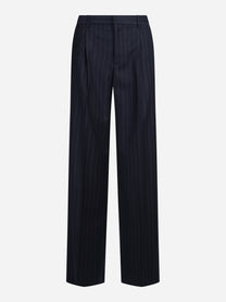 Pantaloni Lola in lana vergine stretch blu - vista frontale