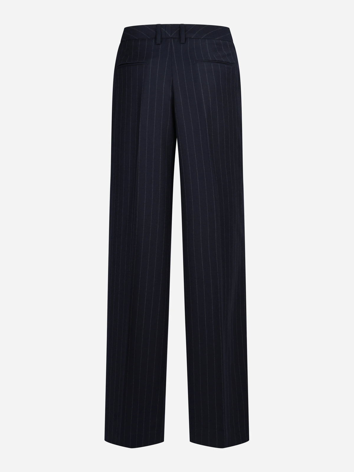 Pantaloni Lola in lana vergine stretch blu - vista posteriore