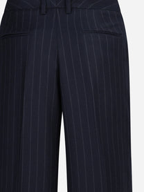 Pantaloni Lola in lana vergine stretch blu - dettaglio del prodotto