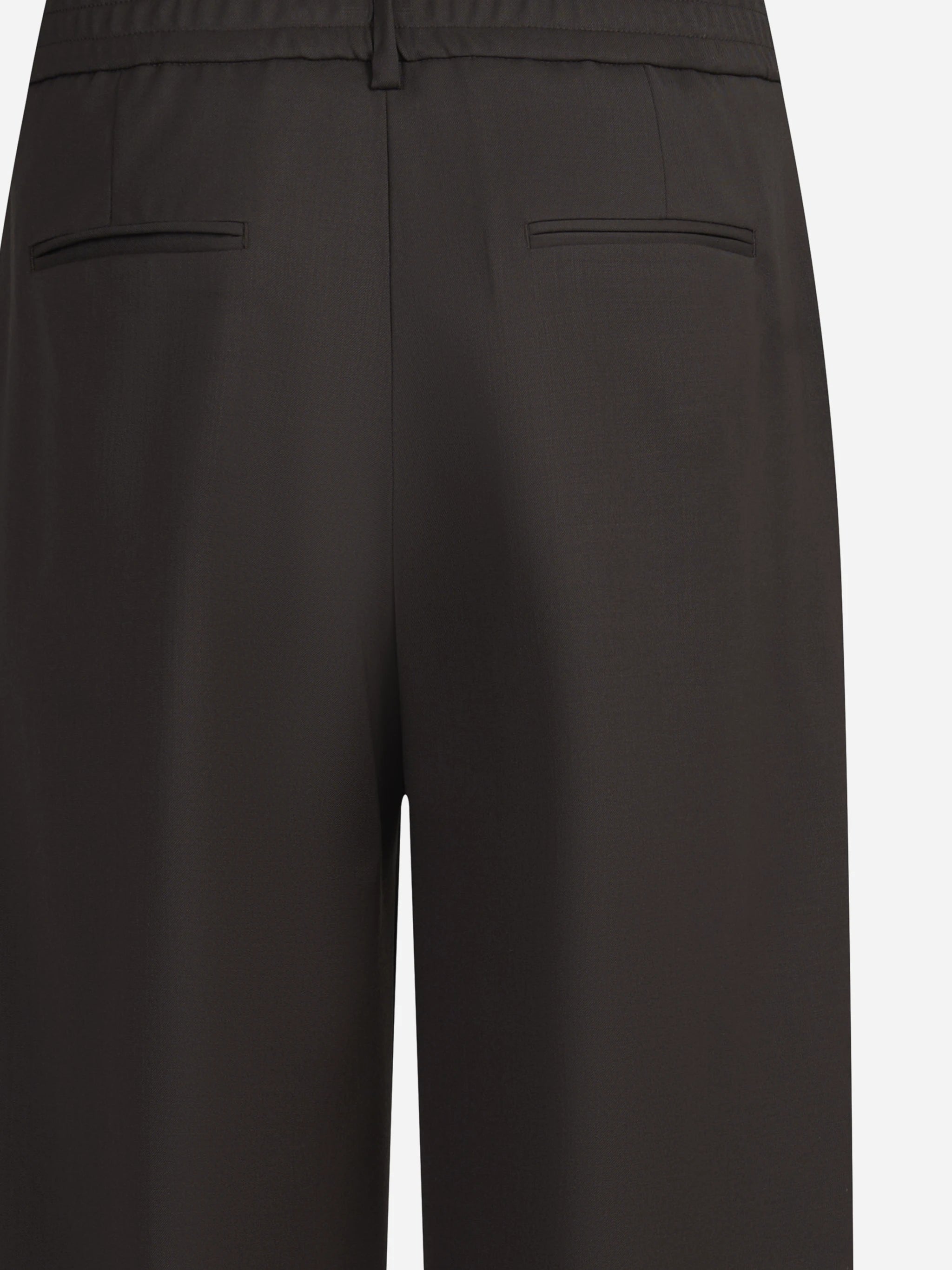 Pantaloni Lorenza in lana vergine stretch marroni - dettaglio del prodotto