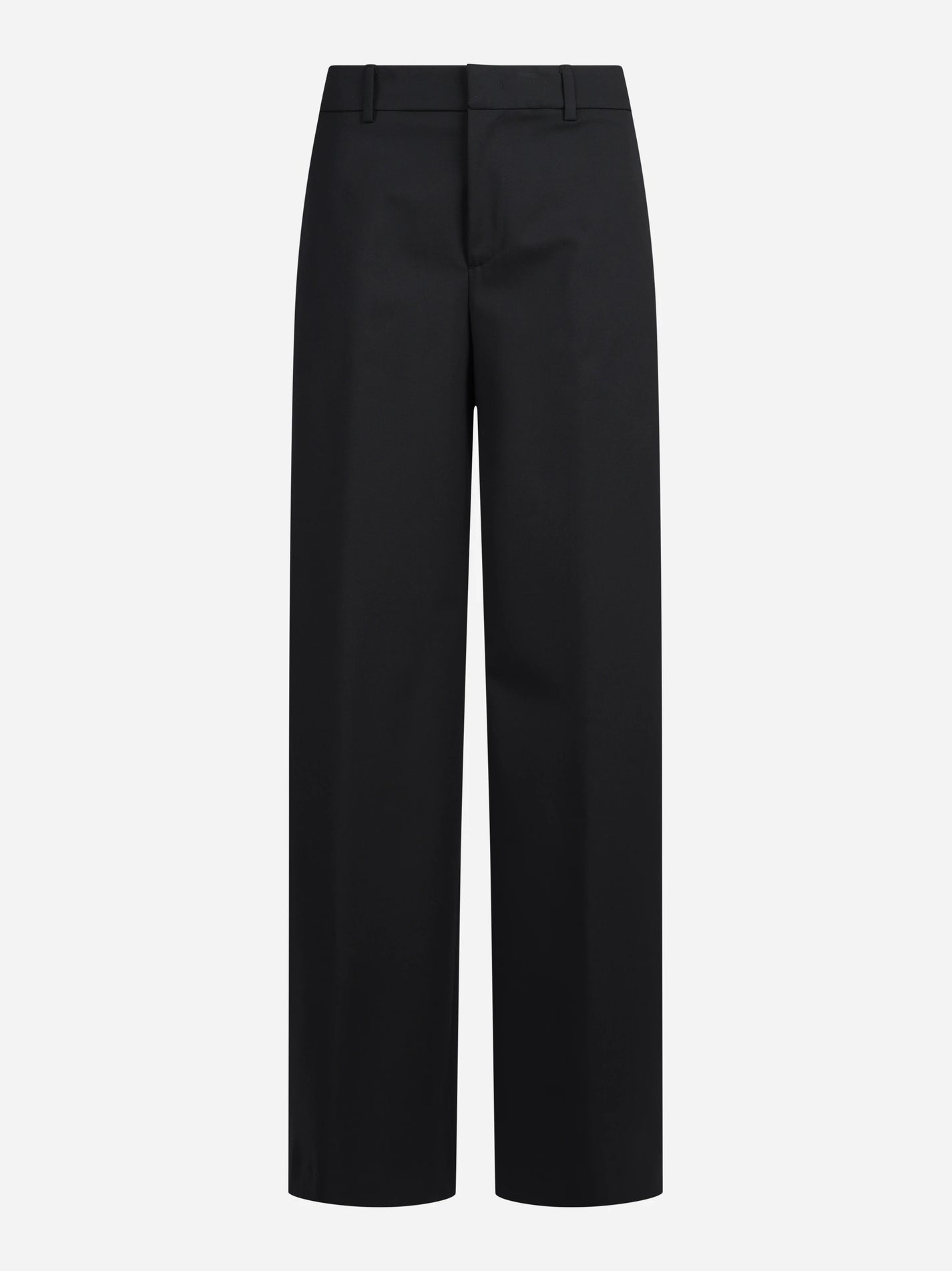 Pantaloni Lorenza in lana vergine stretch neri - vista frontale