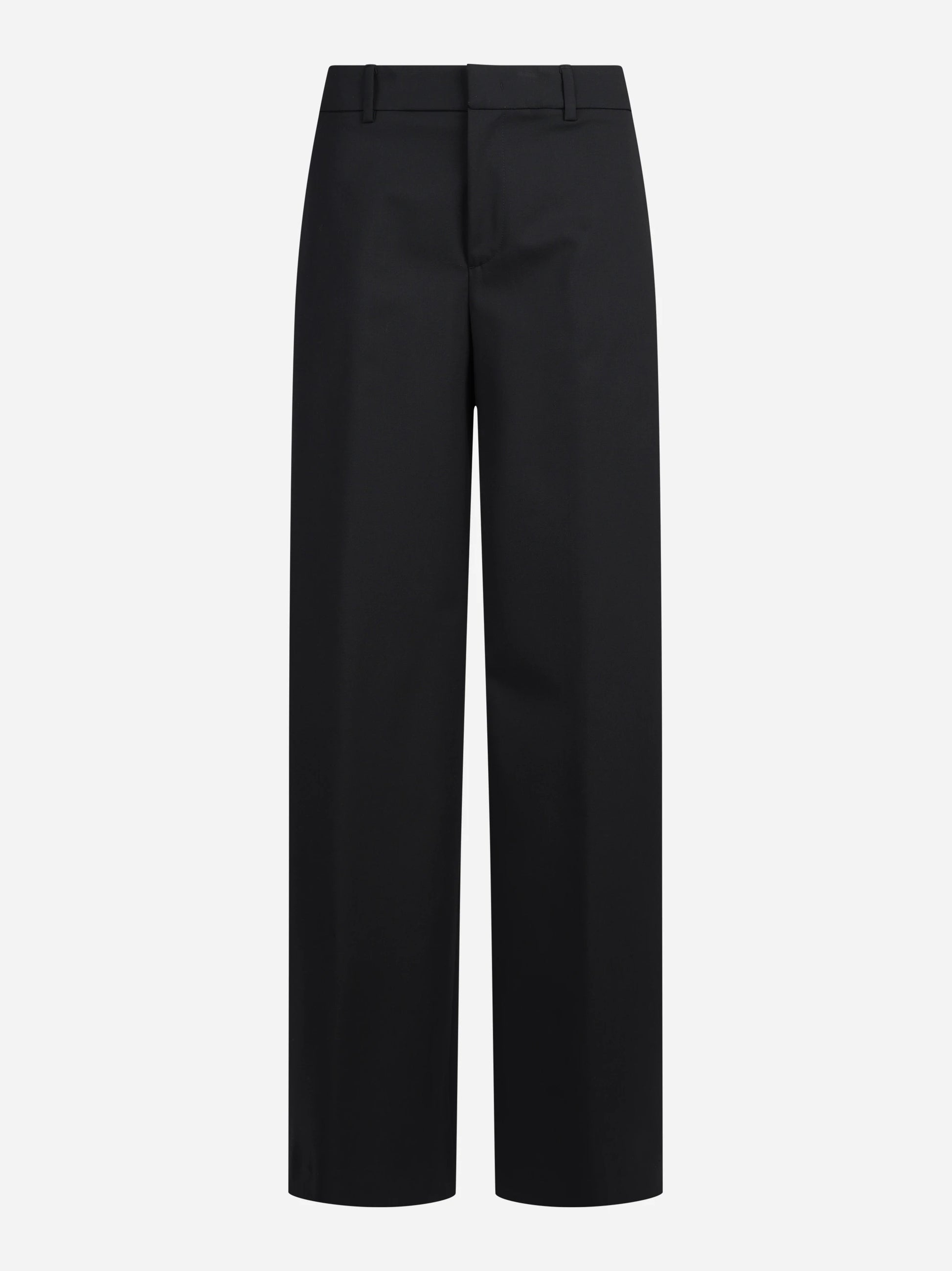 Pantaloni Lorenza in lana vergine stretch neri - vista frontale