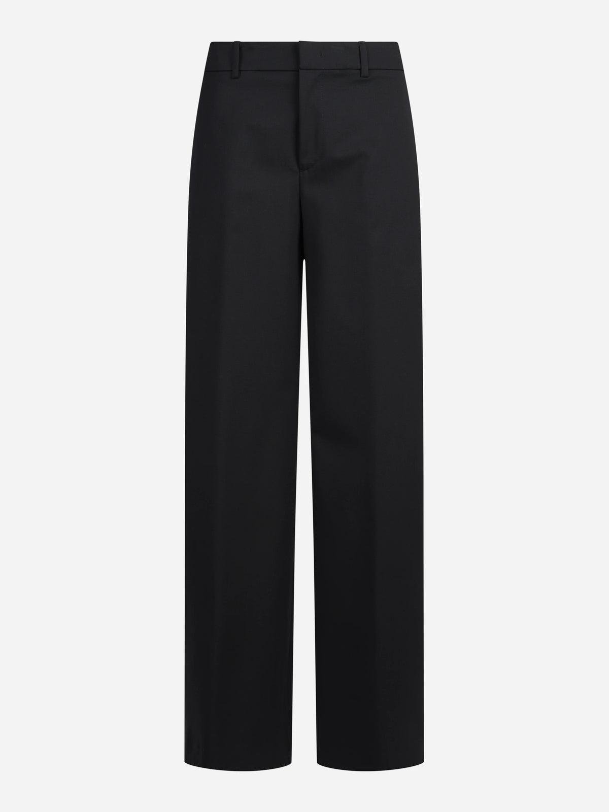 Pantaloni Lorenza in lana vergine stretch neri - vista frontale