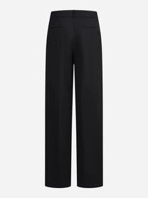 Pantaloni Lorenza in lana vergine stretch neri - vista posteriore