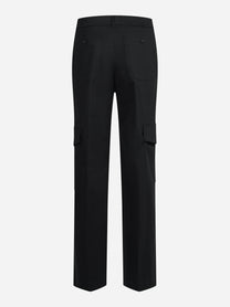 Pantaloni cargo Lorenza in cotone stretch neri - vista posteriore