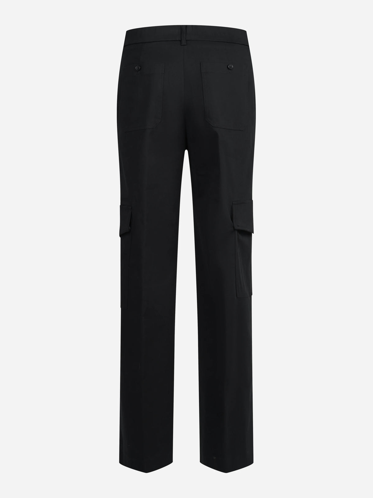 Pantaloni cargo Lorenza in cotone stretch neri - vista posteriore