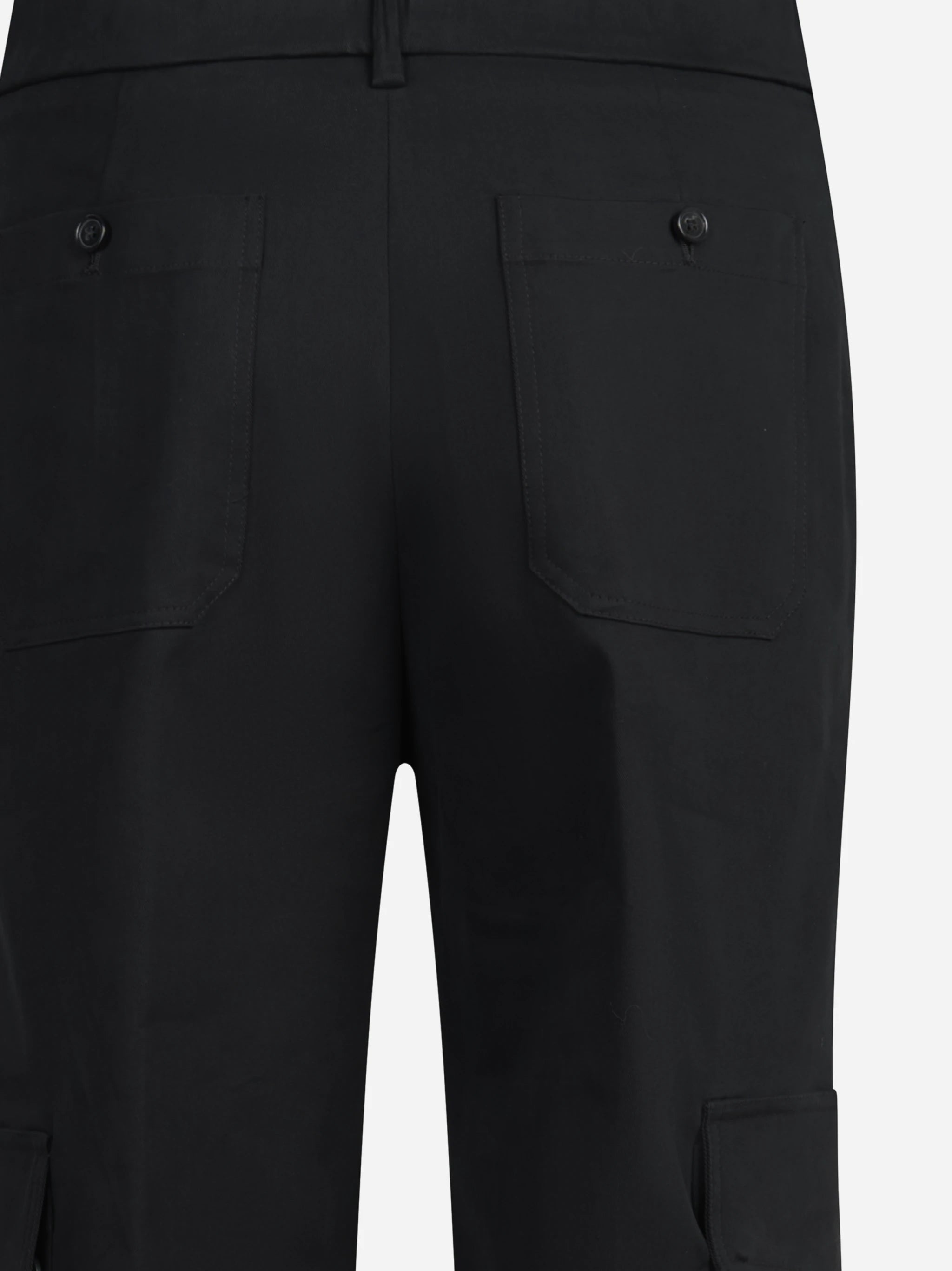 Pantaloni cargo Lorenza in cotone stretch neri - dettaglio del prodotto