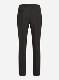 Pantaloni New York in lana stretch marroni - vista posteriore