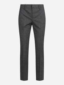 Pantaloni New York in lana vergine stretch grigi - vista frontale