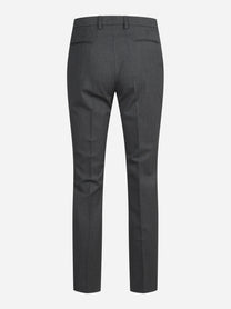 Pantaloni New York in lana vergine stretch grigi - vista posteriore